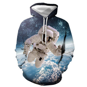 3D Graphic Printed Hoodies Spaceman