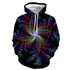 3D Graphic Printed Hoodies Colorful Leaf