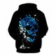 3D Graphic Printed Hoodies Blue Butterfly