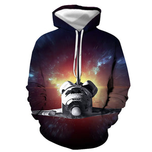 3D Graphic Printed Hoodies Shuttle