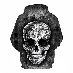 3D Graphic Printed Hoodies Skeleton