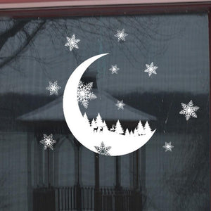 Snow Crescent Electrostatic Wall Sticker